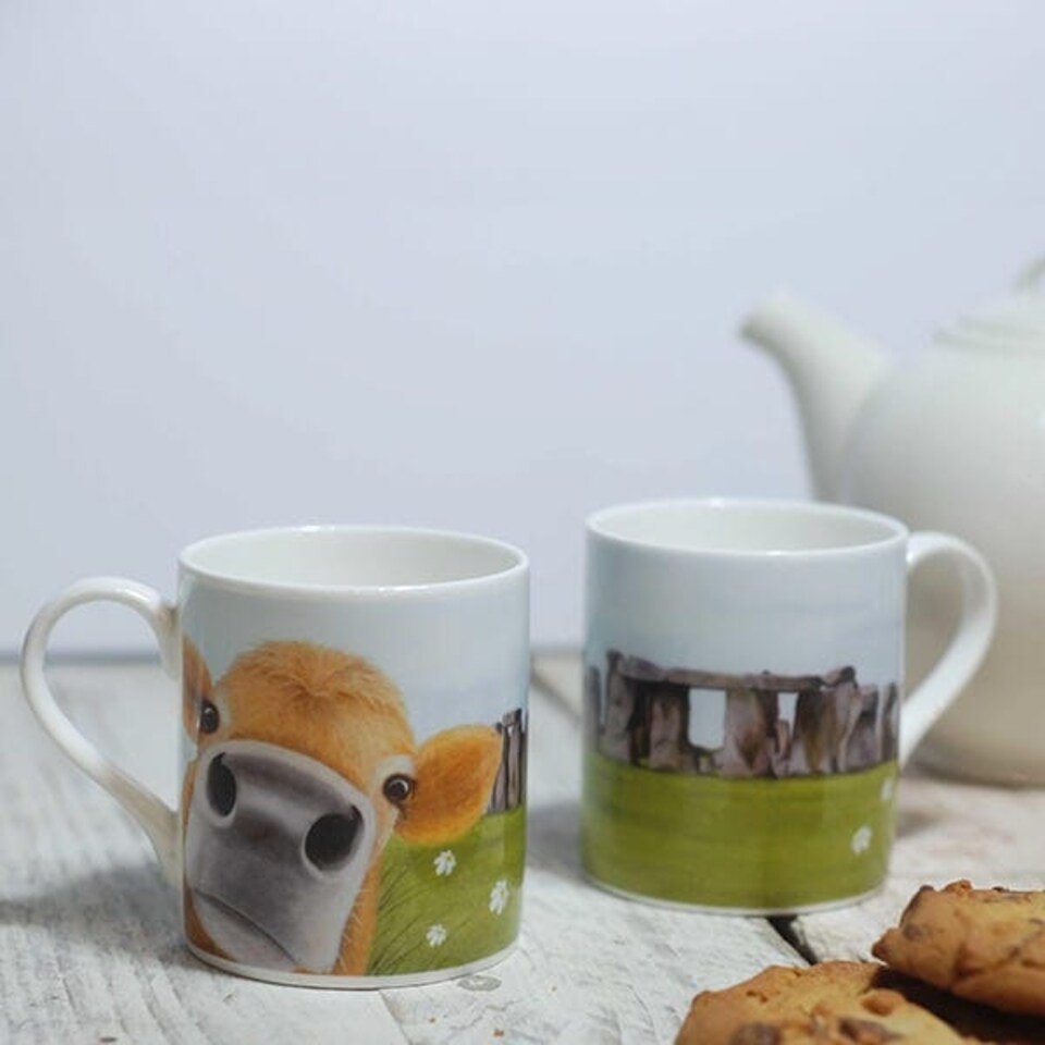 image 1 of Lucy's Farm Moo Selfie at Stonehenge Cow Regular Mug