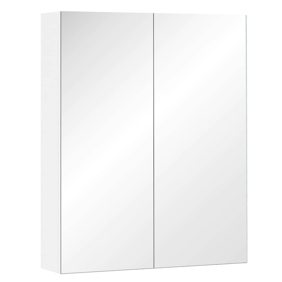 image 1 of HOMCOM Mirror Cabinet Wall Mount Storage Organizer Door Shelf