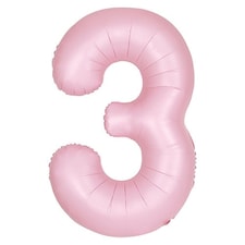 Matte Lovely Pink Number 3 Helium Foil Giant Balloon 86cm / 34 in