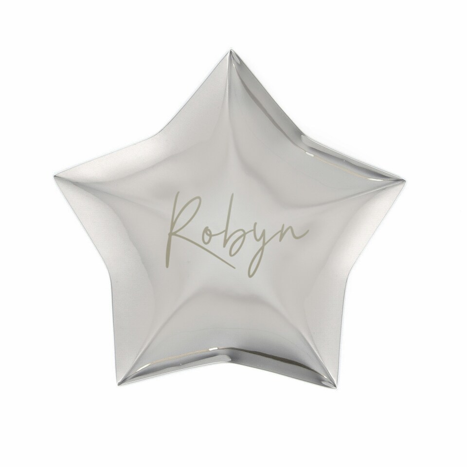 image 1 of Personalised Engraved Name Star Trinket Box