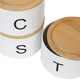 image 7 of Harbour Housewares 3pc Stacking Tea Coffee Sugar Canister Set with Bamboo Lids - White