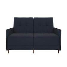 Andora sprung sofa bed in fabric navy blue | Blue | NAVY BLUE LINEN | Two Seater