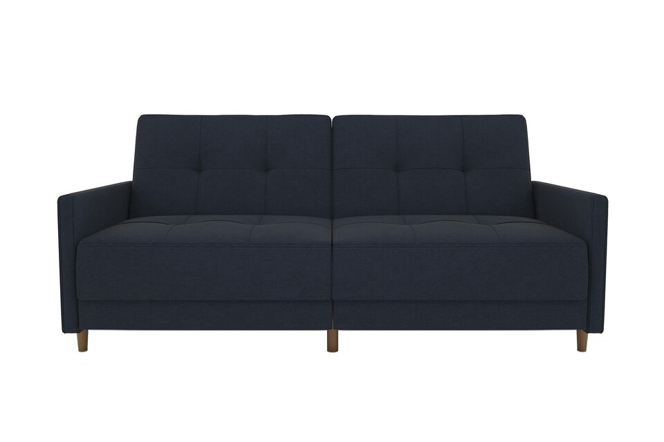 image 1 of Andora sprung sofa bed in fabric navy blue | Blue | NAVY BLUE LINEN | Two Seater