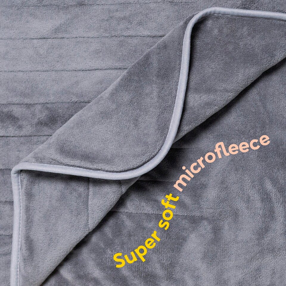 image 1 of Russell Hobbs Electric Blanket Grey Heated Throw Microfleece 9 Heat Settings RHHT1004GR Grey