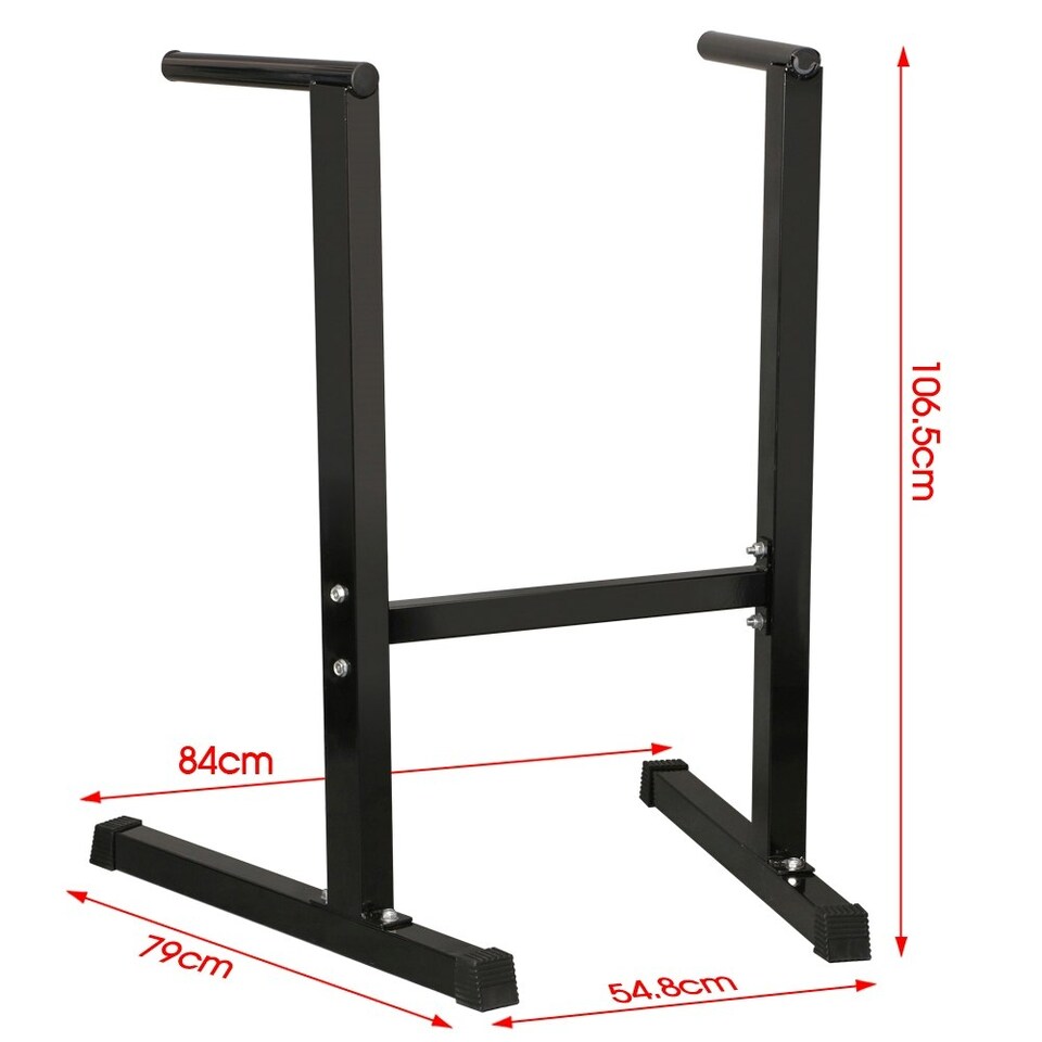 image 1 of Yaheetech Heavy Duty Home Gym Dip Station Stand Black