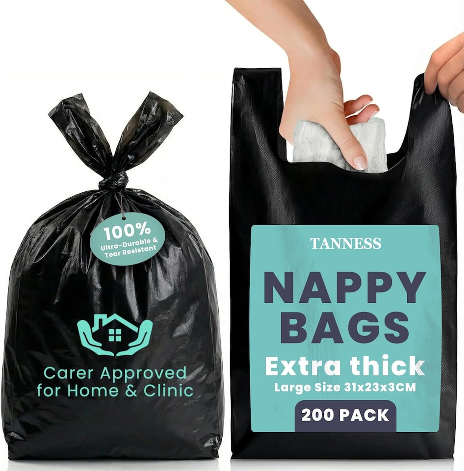 image 1 of Tanness Adult Nappy Bags Black 200 Pack