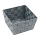 image 3 of JVL Vichy Square Nylon Storage Basket, Grey Grey