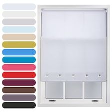 FURNISHED Roller Blinds Daylight Square Eyelet Light Filtering Easy Fit Trimmable Window Shade | White | White
