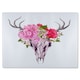 image 1 of Deer Animal Skull With Flowers And Feathers Glass Chopping Board | Multi