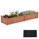 image 1 of COSTWAY Wood Raised Garden Bed Large Planter Box w/Divider-Brown