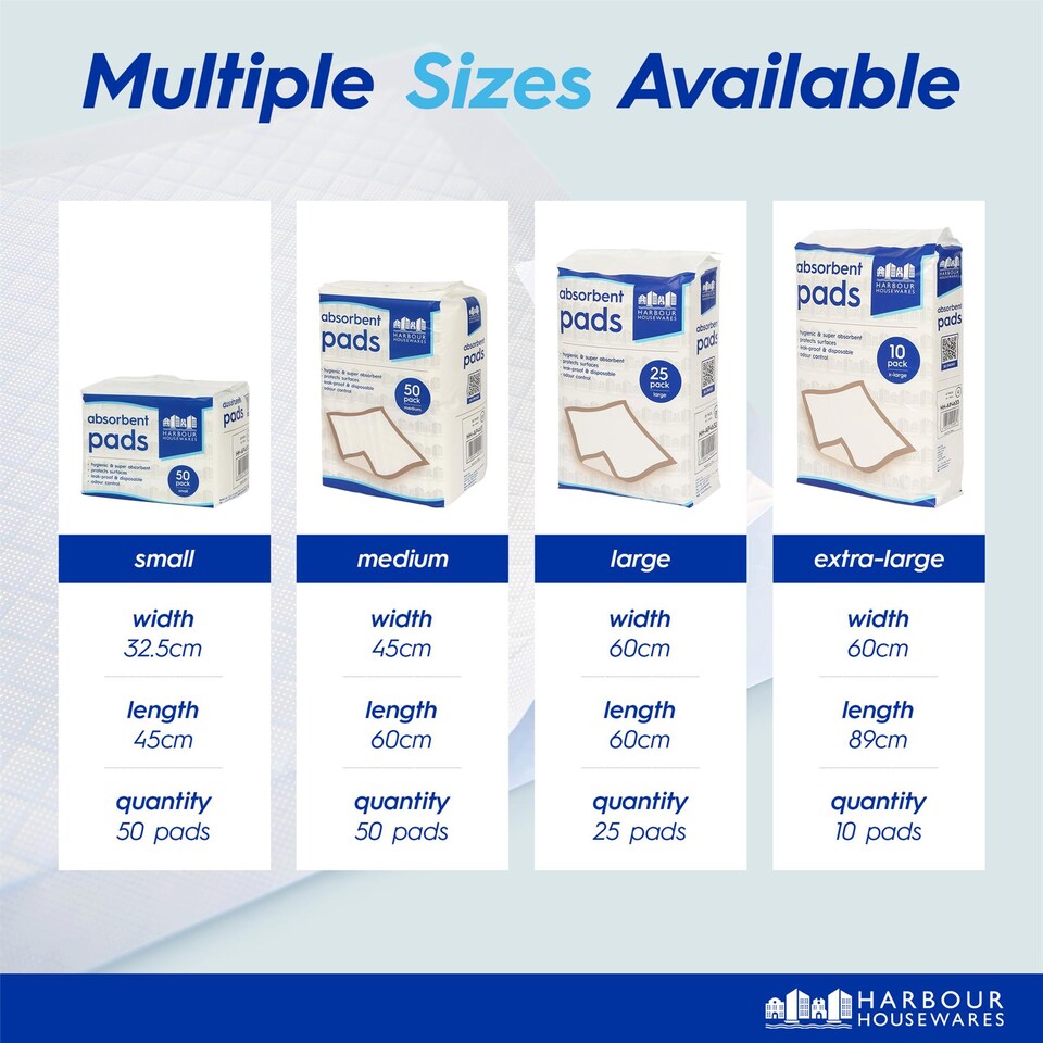 image 1 of Harbour Housewares Disposable Puppy Training Pads - 60cm x 60cm - Pack of 25