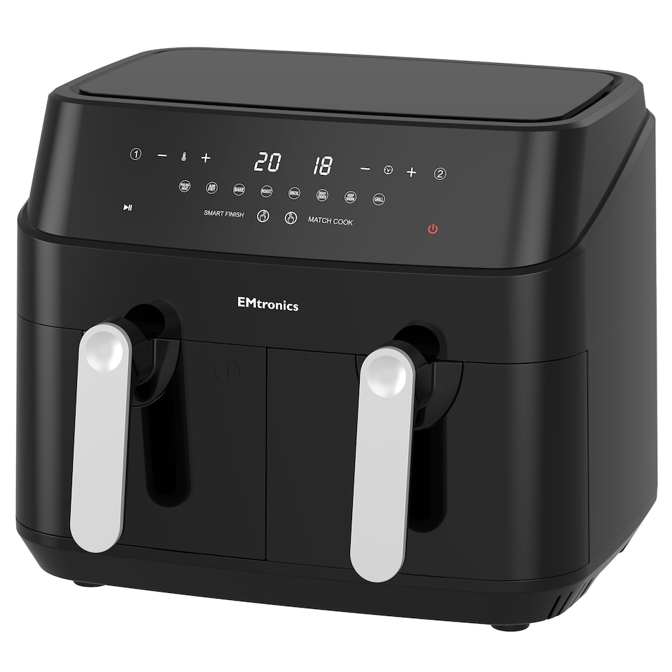 image 1 of EMtronics 9 Litre Digital Double Basket Air Fryer - Black