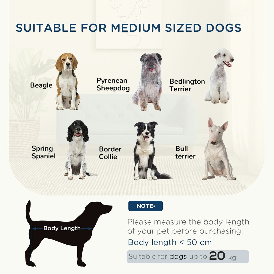 image 1 of PawHut Dog Sofa Bed, Elevated Dog Couch for Small, Medium Dogs - Grey