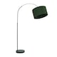 image 3 of ValueLights Louis Black Arched Curved Floor Lamp Forest Green Shade