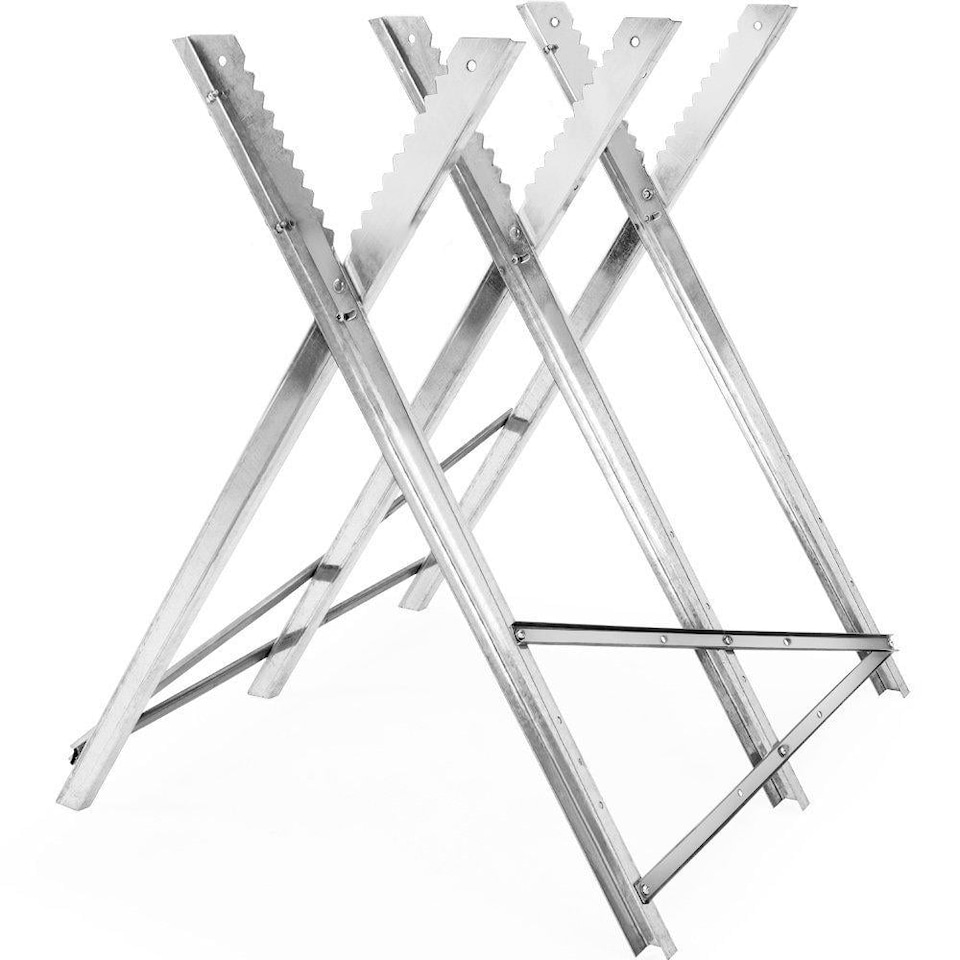 image 1 of Log Folding Saw Horse Holder Timber Cutting Chainsaw Trestle | Silver