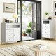 image 3 of COSTWAY Chest of Drawers Storage Cabinet w/Pull-out Drawers Grey