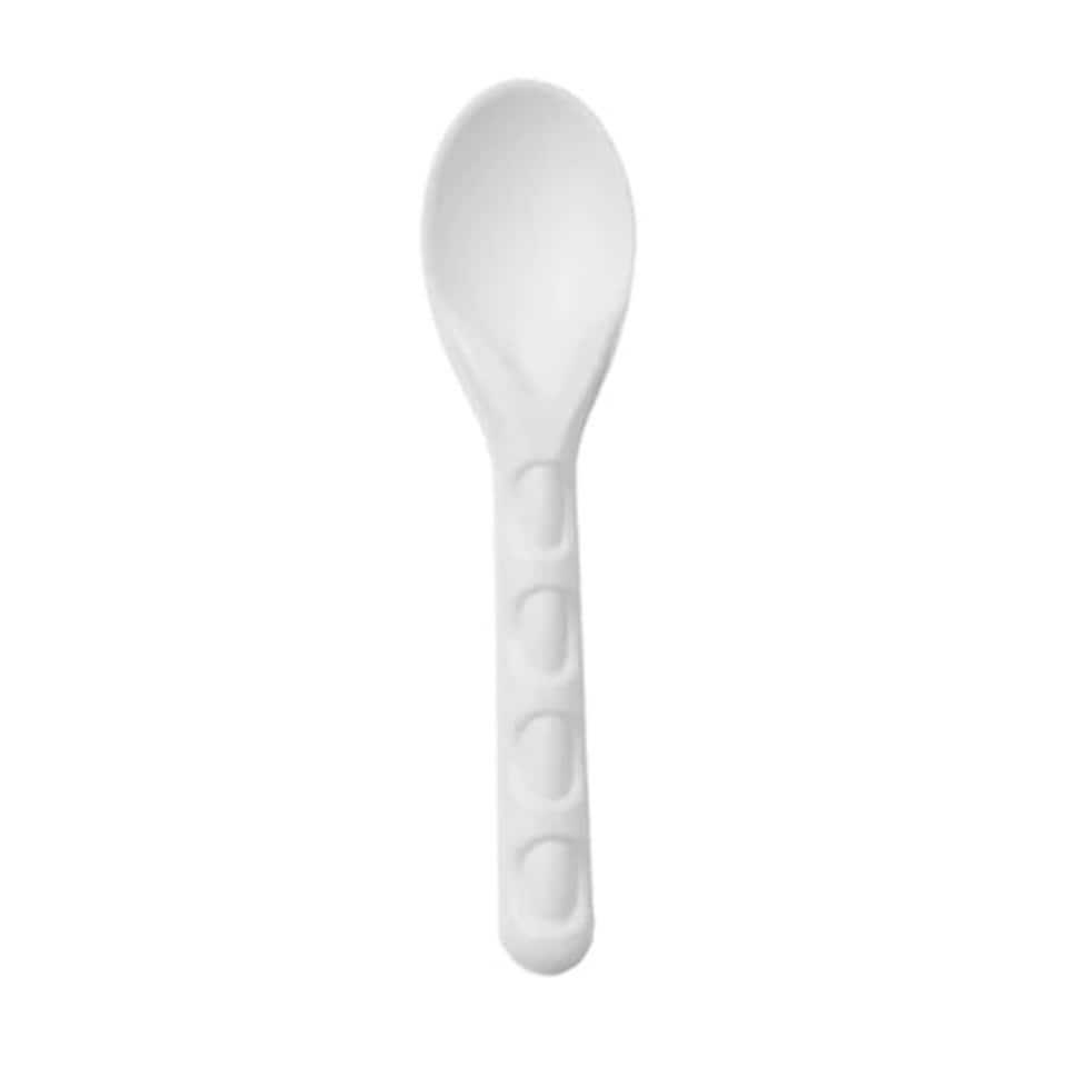 image 1 of White Compostable Bagasse Spoons - Pack of 100