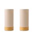 image 1 of ValueLights Elsa Pair Natural Bamboo Fabric Wooden Table Lamps & Bulbs | Brown