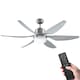 image 1 of HOMCOM Reversible Ceiling Fan with Light, 6 Blades Indoor Modern Mount LED Lighting Fan with Remote Controller, for Bedroom, Living Room, Silver
