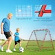 image 6 of HOMCOM Double-Sided Football Rebounder Net, Football Rebound Net Target Goal with Five Adjustable Angles, Red | Red
