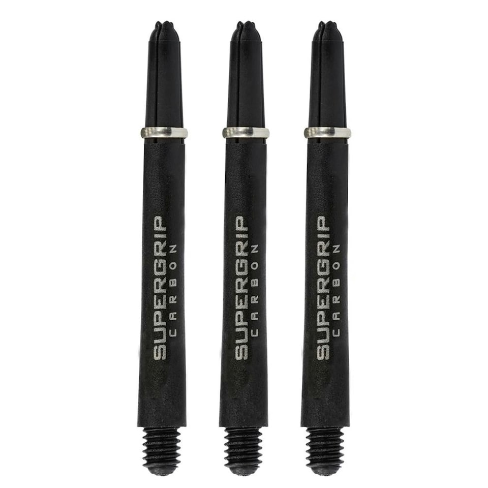 image 1 of Harrows Super Grip Carbon Dart Stem (Pack of 3) - Black/Silver - 48mm