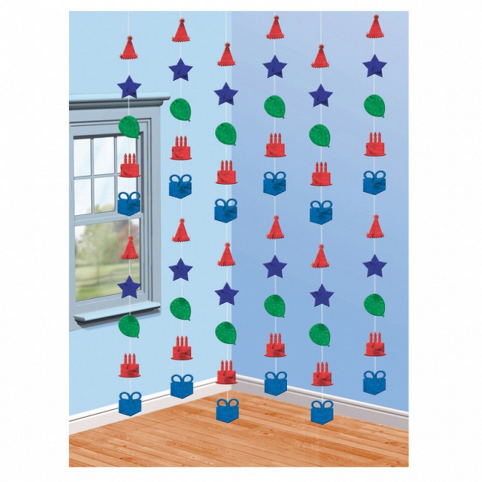Amscan 2.1m Birthday Themed String Decorations - Multicoloured - One Size