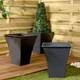 image 2 of Metallica 28cm Square Planter Pack 4 Black