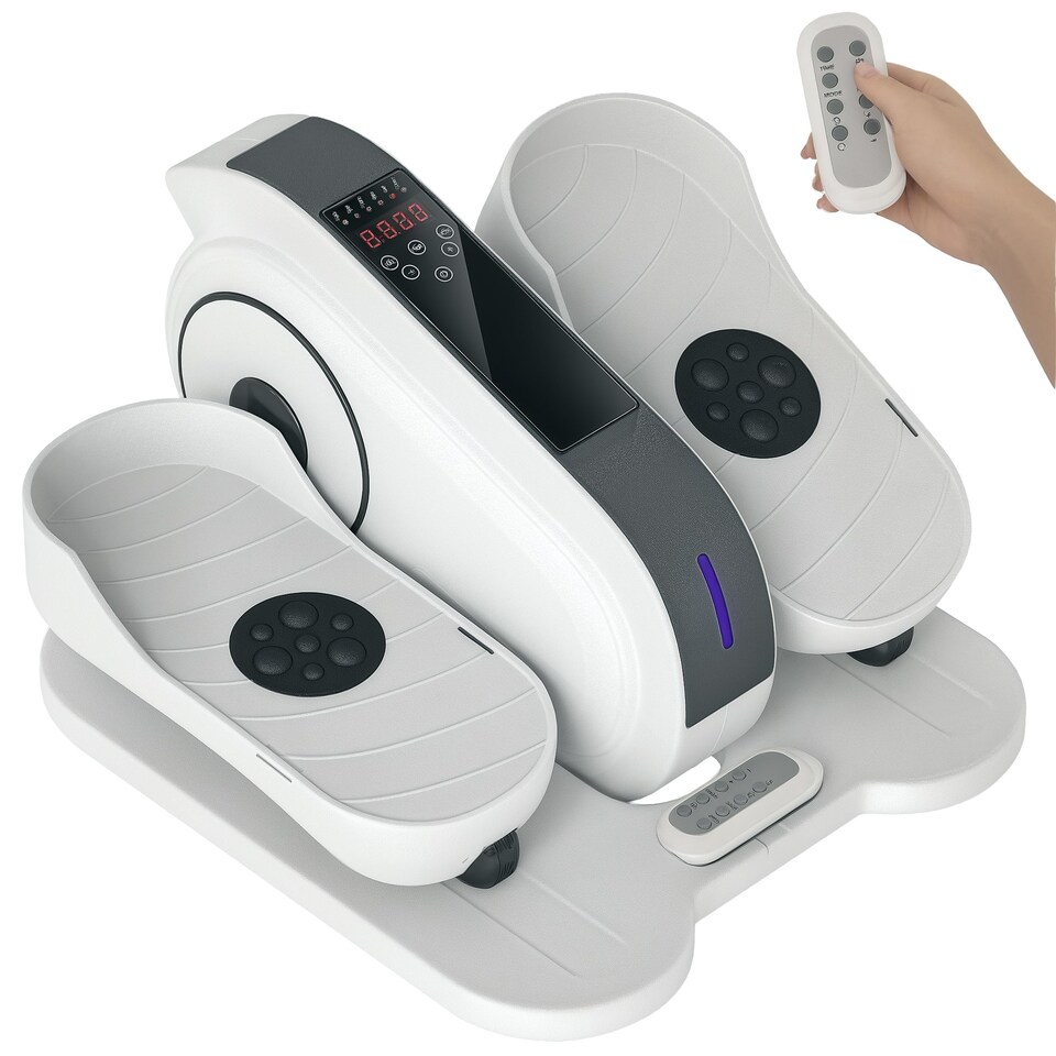 image 1 of SPORTNOW Under Desk Elliptical Machine Pedal Exerciser w/ 10 Speeds, White