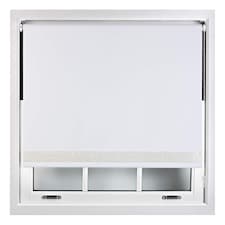 FURNISHED Thermal Blackout Roller Blinds with Glitter Edge - (W)115cm x (L)210cm | White | White | (W) 115cm x (L) 210cm