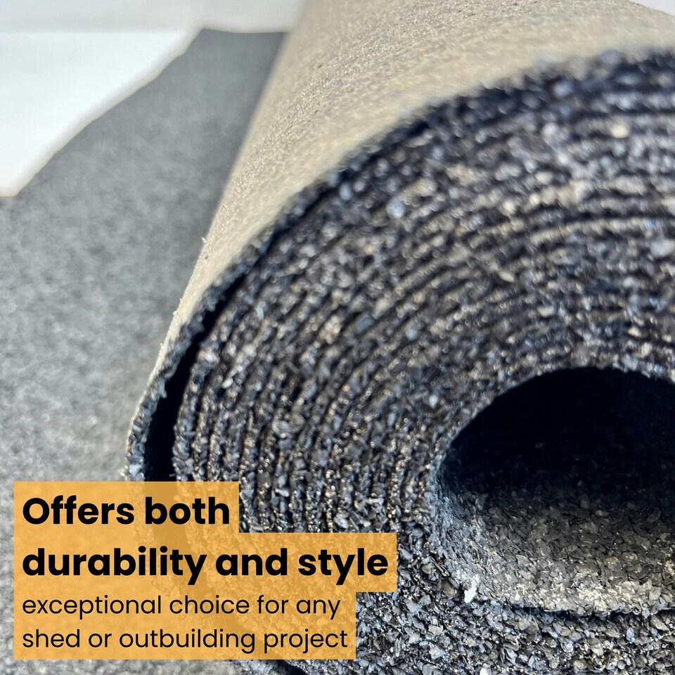 image 1 of NOVECRAFTO Standard Grade Shed Roof Felt – Heavy-Duty Mineral Roofing Felt for Sheds, Summerhouses & Kennels – Durable, Weatherproof Covering Black | 5m x 1m