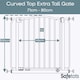 image 3 of Safetots Extra Tall Curved Top Safety Gate, 71cm - 80cm, Matt White, Extra Tall 100cm in Height, Pressure Fit Stair Gate