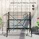 image 5 of Outsunny 3-Tier Metal Plant Stand for Garden Balcony Indoor Outdoor, Black | Black | Black