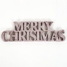 Rose Gold Merry Christmas Glitter Sign Decoration Table Centrepiece 32cm
