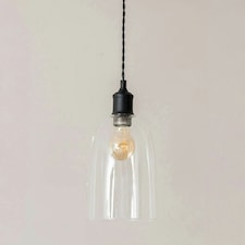 ValueLights Kira Glass Cloche Dome 3 Drop Bar Matte Black Diner Ceiling Pendant Light Black