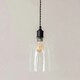 image 1 of ValueLights Kira Glass Cloche Dome 3 Drop Bar Matte Black Diner Ceiling Pendant Light Black