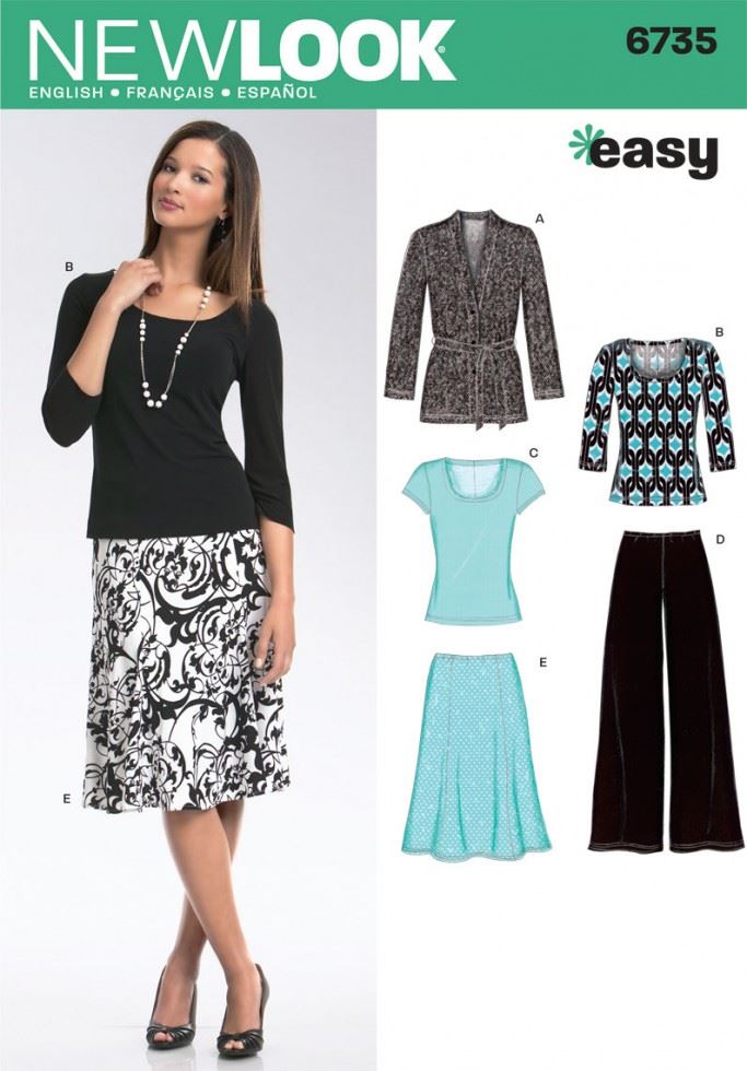 New Look 6735 Paper Sewing Pattern â Womenâs Jackets, Trousers, Skirts & Tops, UK Sizes 10â12â14â16â18â20â22, Easy