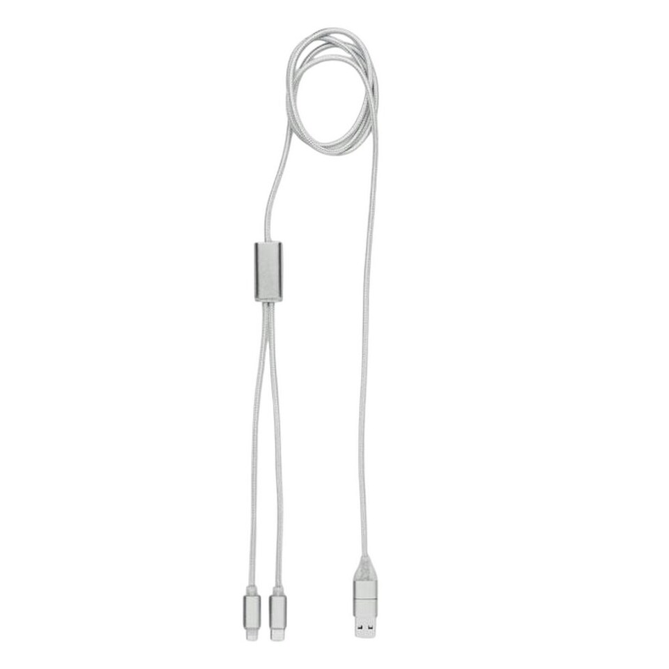 image 1 of MidOcean Cablong 2 in 1 Charging Cable - Silver - One Size