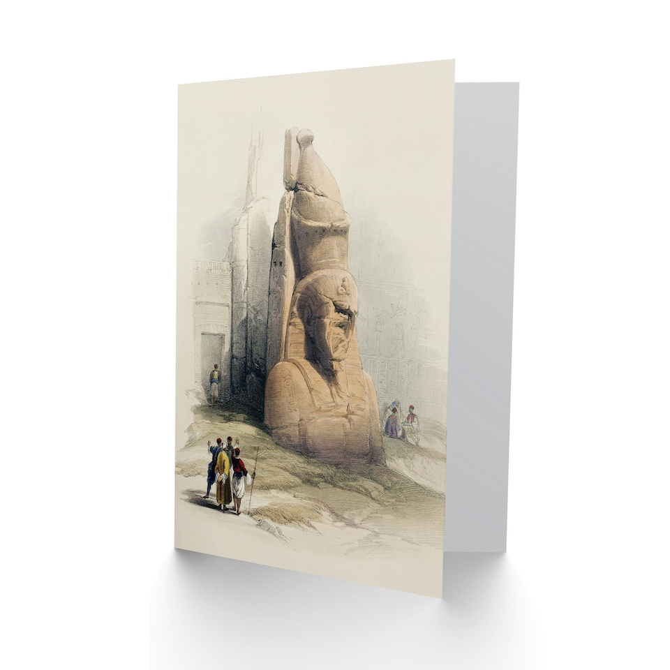 image 1 of David Roberts Art Card Luxor Temple Ramses II Statue