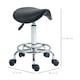 image 7 of HOMCOM Saddle Chair, Rolling Salon Stool for Massage Spa Clinic Beauty, Black