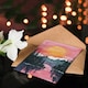 image 4 of Greeting Card Lake Tahoe Forest Winter Sun Sunset Watercolour Birthday