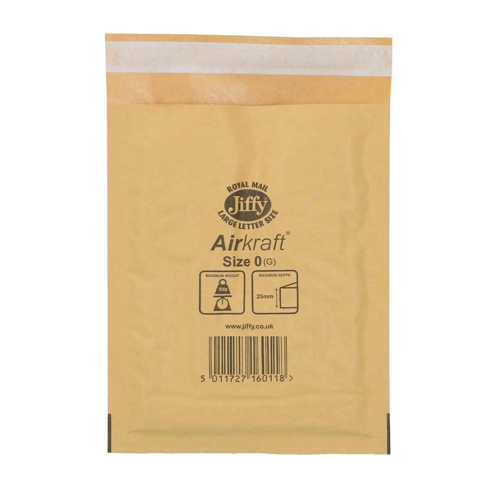 image 1 of 50pk Genuine Gold Jiffy Bag Airkraft Bubble Padded Mail Bag Envelope Size 0