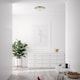 image 7 of Traditional Antique Brass Flush Ceiling Light Fitting with White Glass Diffuser | Gold | Antique Brass | 1