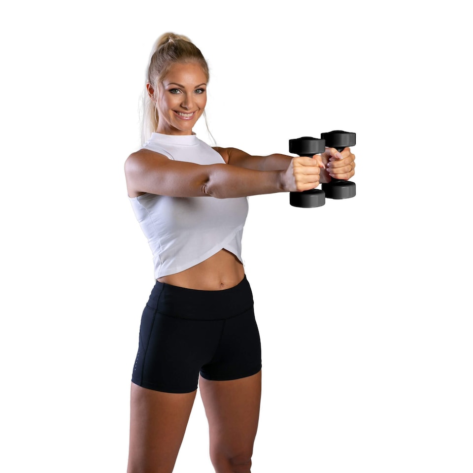 image 1 of Azure 12kg Dumbbell Set with Stand