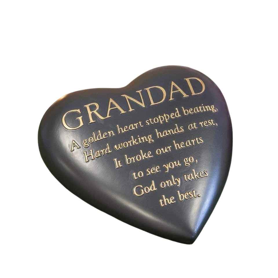 image 1 of Widdop Thoughts Of You Graveside Dark Grey Heart Plaque - Grandad