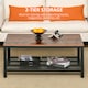 image 7 of HOMCOM 2-Tier Wooden Coffee Table Retro Industrial Style Side Desk Living Room Yellow
