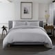 image 1 of St Quentin 100% Cotton Double Gauze Duvet Cover Set - Soft & Breathable Bedding - 180 Thread Count Grey | Grey | Double