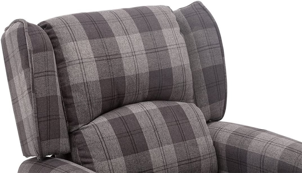 image 1 of Windsor Wingback Signature Linen Tweed Pushback Recliner Armchair Grey | Grey