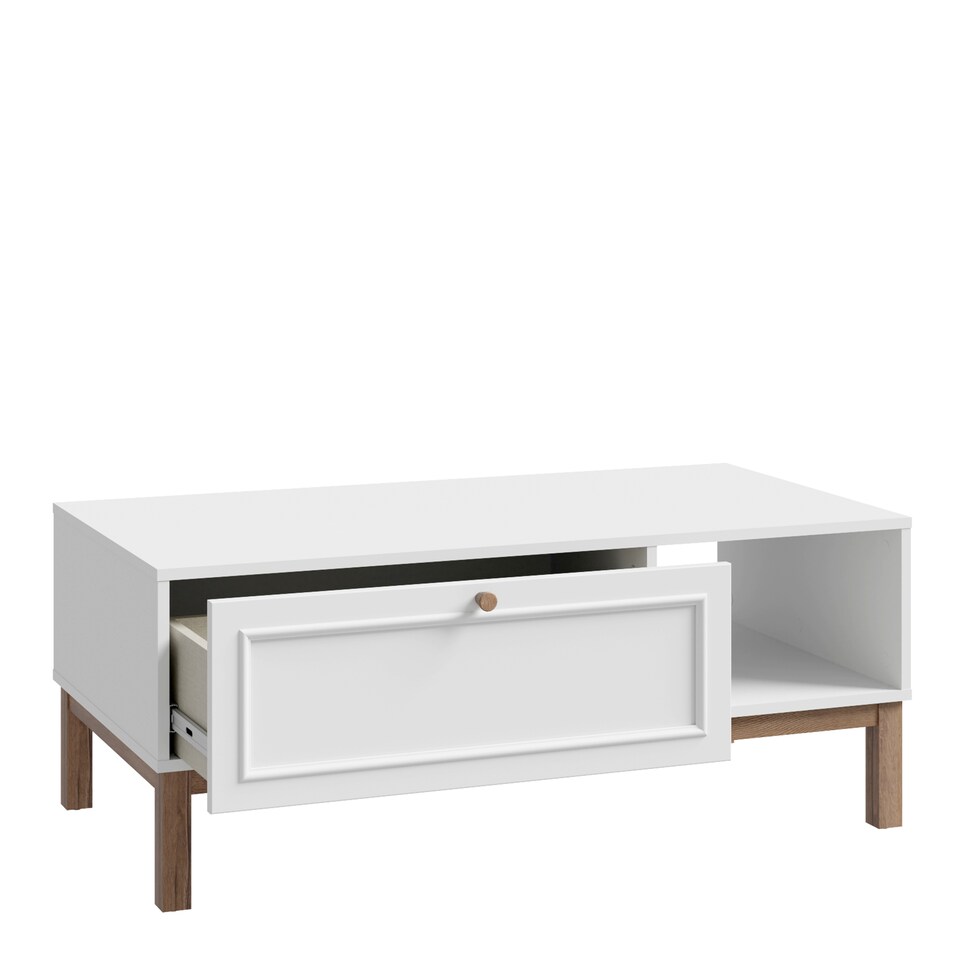 image 1 of Wensley 1 Drawer Coffee Table in Light Grey and Oak