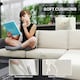 image 8 of Outsunny 4 Seater Rattan Sofa Set with Footstool Thick Cushions Black Cream