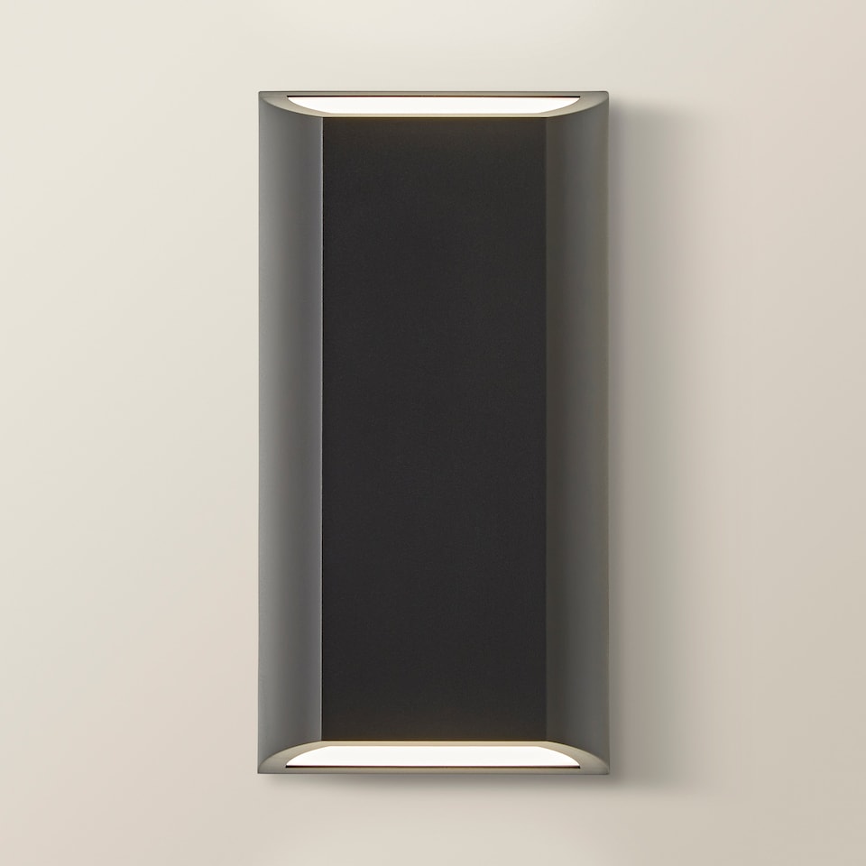 image 1 of ValueLights Leon Black IP65 Integrated LED Up/Down Outdoor Wall Light | Black